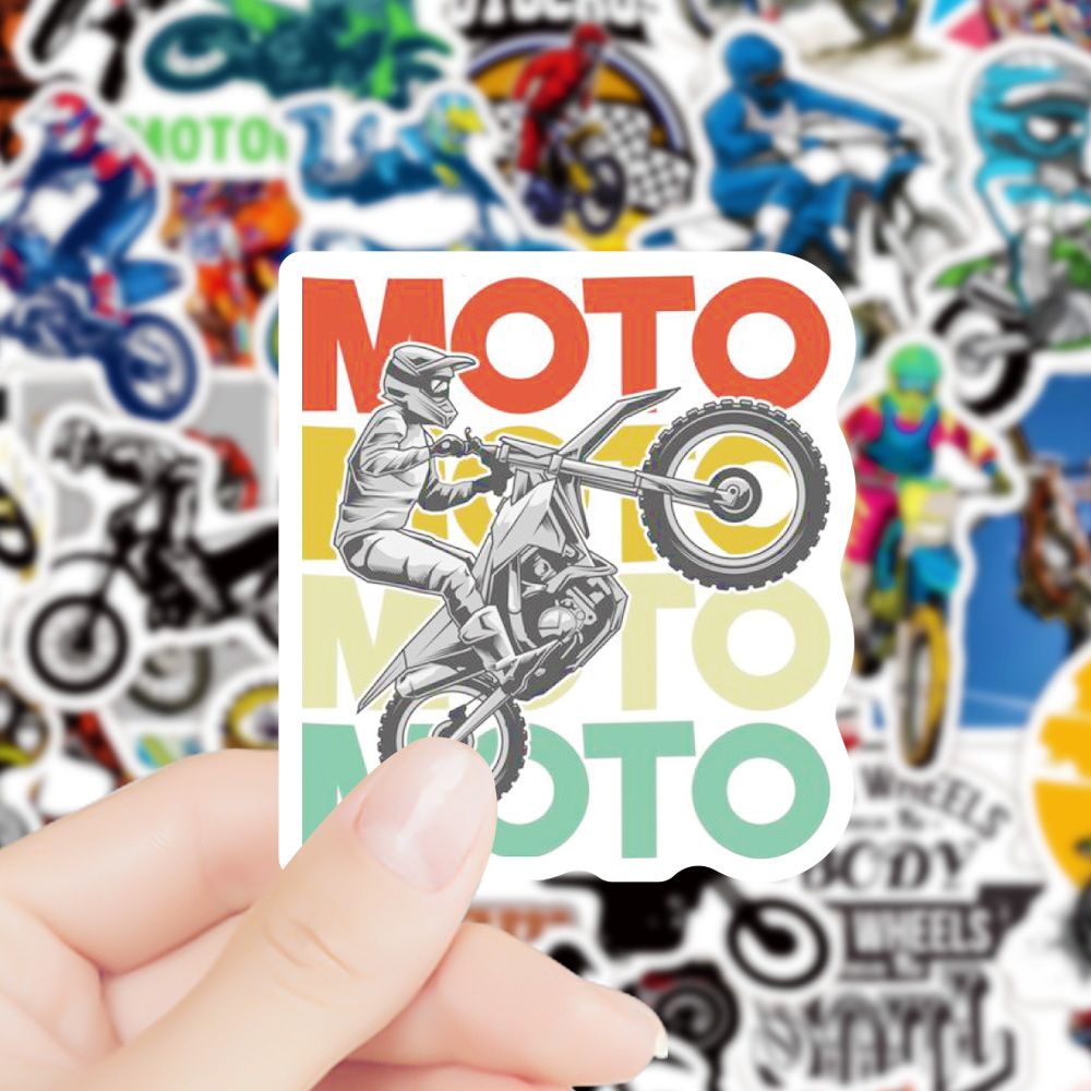 Mountain Biking Cartoon - 10/30/50pcs Dirt Bike Motorbike Cartoon Stickers