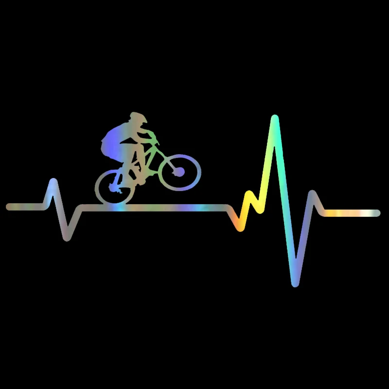 Mountain Biking Cartoon - Creative Car Sticker Cycling Mountain Bike