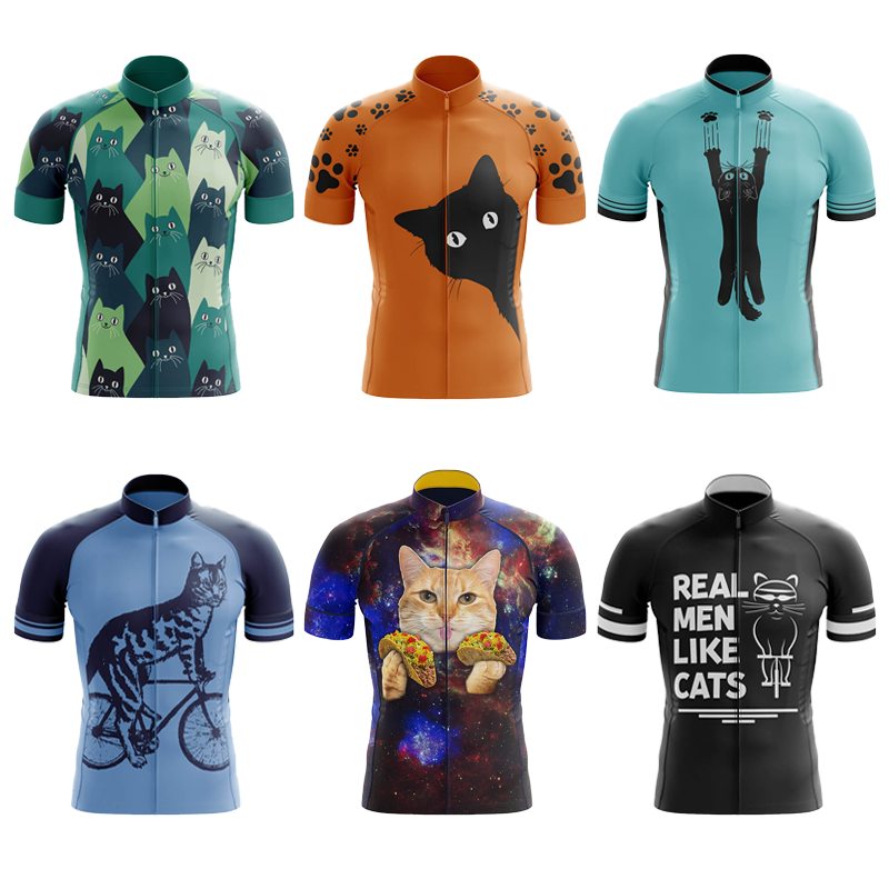 Cycling Jersey Men CARTOON CAT - Mountain Biking Cartoon 评论和价格