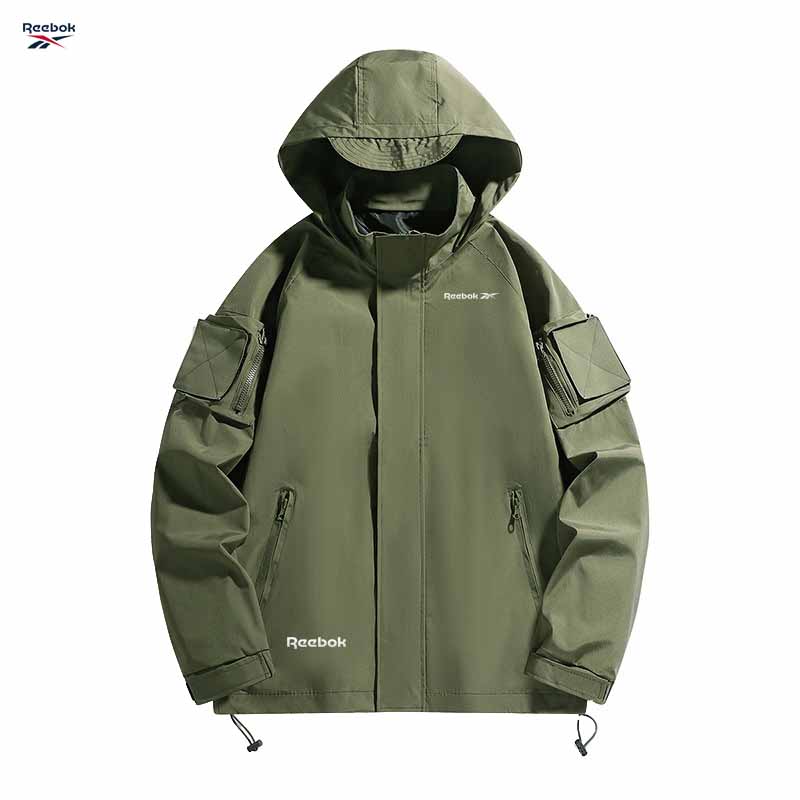 Reebok logo hooded zipper jack - Mountain Biking Rain Jacket 评论和价格