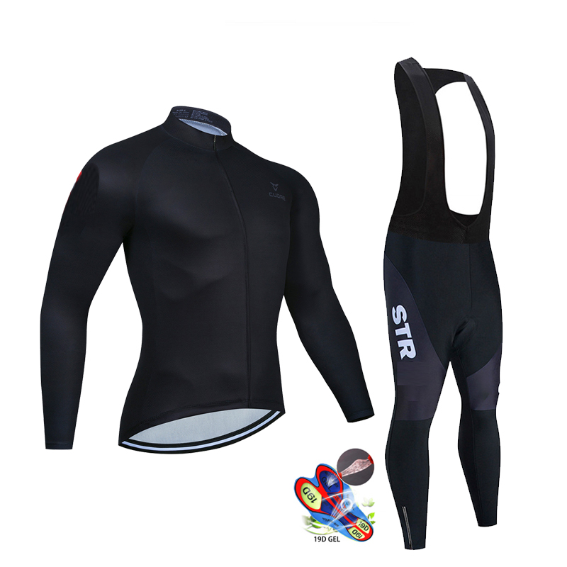 Autumn Black Cycling Jersey Se - Mountain Biking Uniform 评论和价格